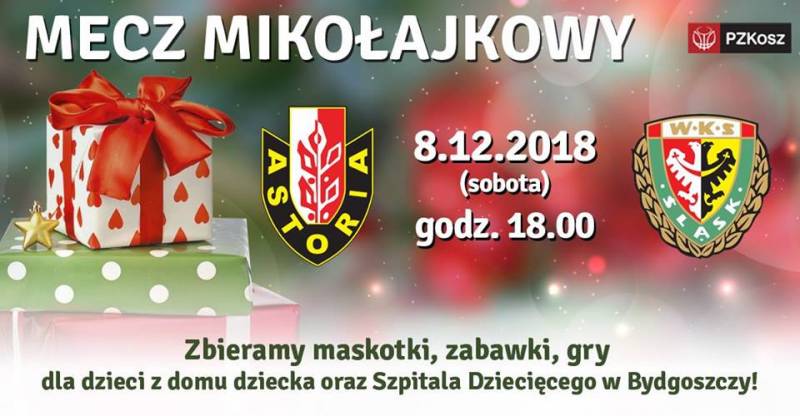 Koszykówka: Enea Astoria - WKS Śląsk Wrocław - Mecz Mikołajkowy