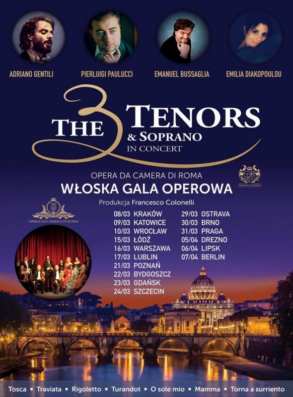 ODWOŁANE | The 3 Tenors & Soprano - Włoska Gala Operetkowa 