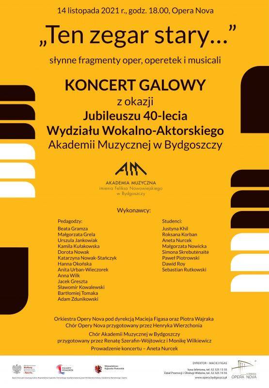 Galowy Koncert z okazji Jubileuszu 40-lecia Wydziału Wokalno-Aktorskiego