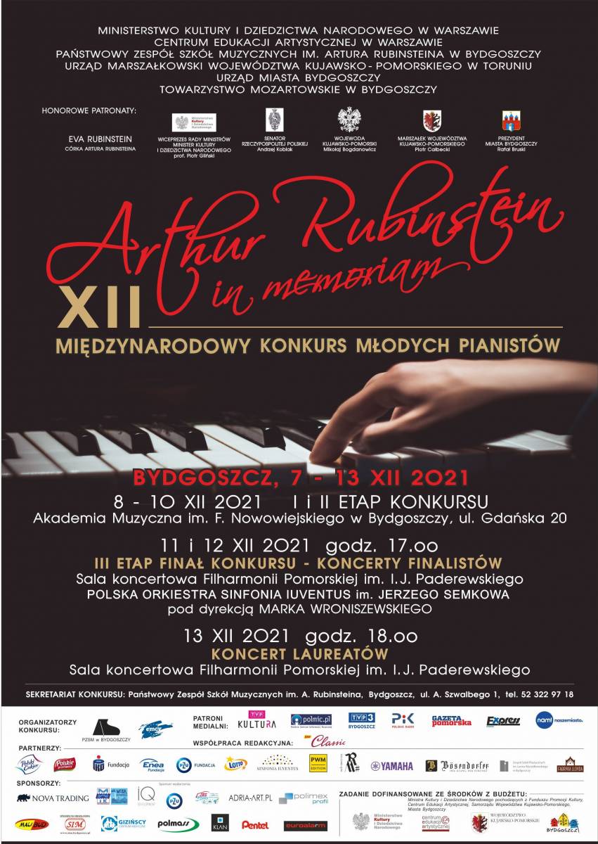 XII Międzynarodowym Konkursie Młodych Pianistów "Arthur Rubinstein in memoriam"
