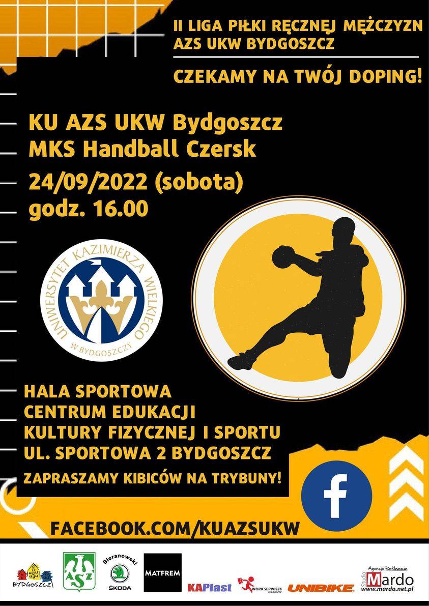 II Liga Piłki Ręcznej mężczyzn: AZS UKW Bydgoszcz - MKS Handball Czersk