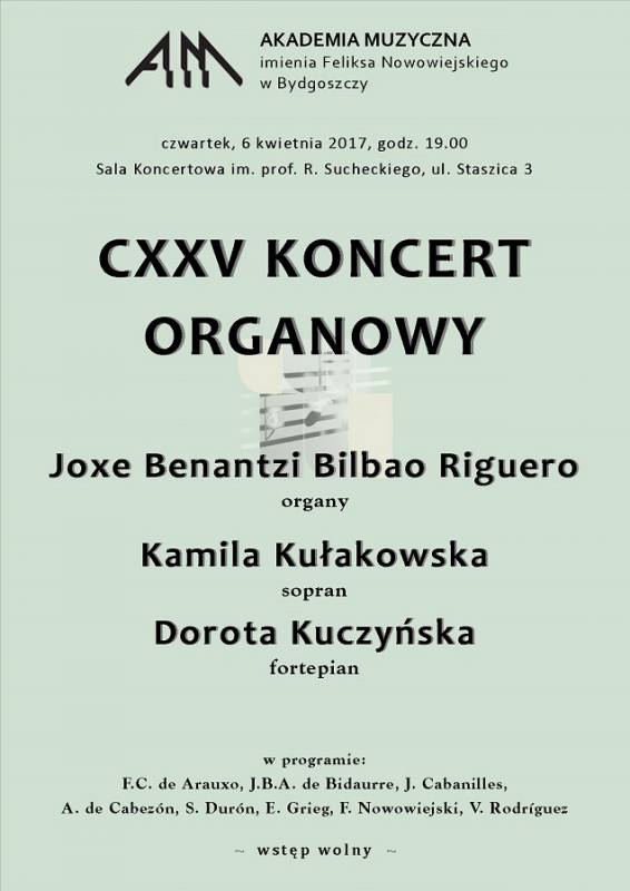 CXXV Koncert Organowy